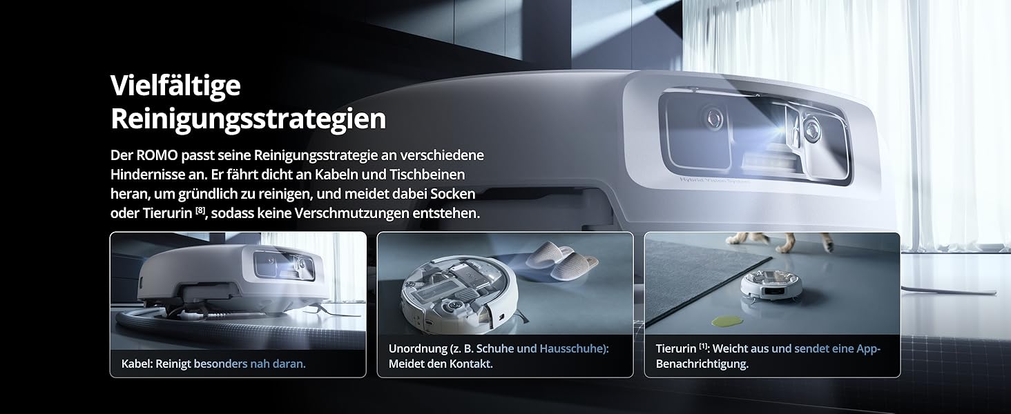 Робот-пилосос DJI ROMO S з функцією миття підлоги, 25000 Па потужність всмоктування, розпізнавання перешкод рівня дрона, два роботизовані руки, 200 днів без обслуговування, автоматичне очищення та сушіння моп-насадки (DJI ROMO P (версія з баком для води))