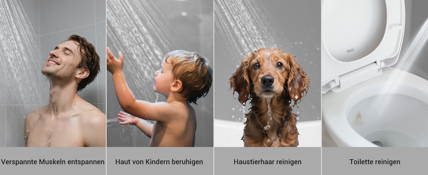 Насадка для душу Newentor з 6 режимами, велика, економна, високого тиску, позолочена (з шлангом 1,5 м)