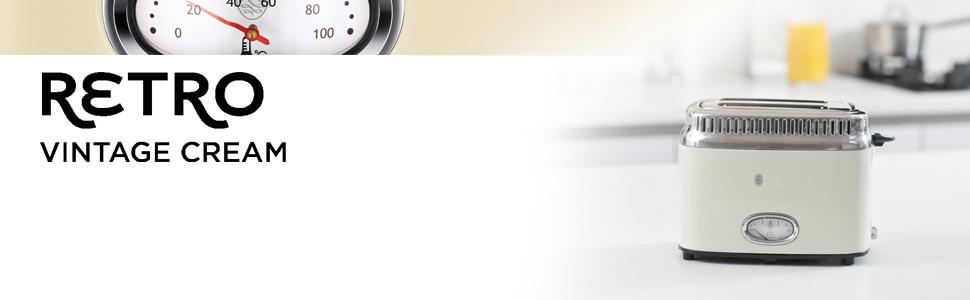 Тостер Russell Hobbs Retro Creme з лічильником часу + Чайник Colours+ Creme 1.7л, 2400Вт - Набір для кухні