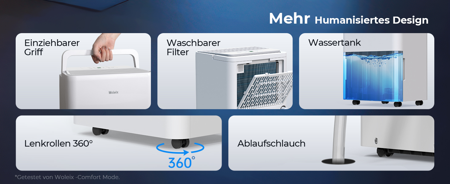 Електричний осушувач повітря 12L з таймером, фільтром та шлангом, для підвалу та приміщень до 122м³, гарантія 10 років