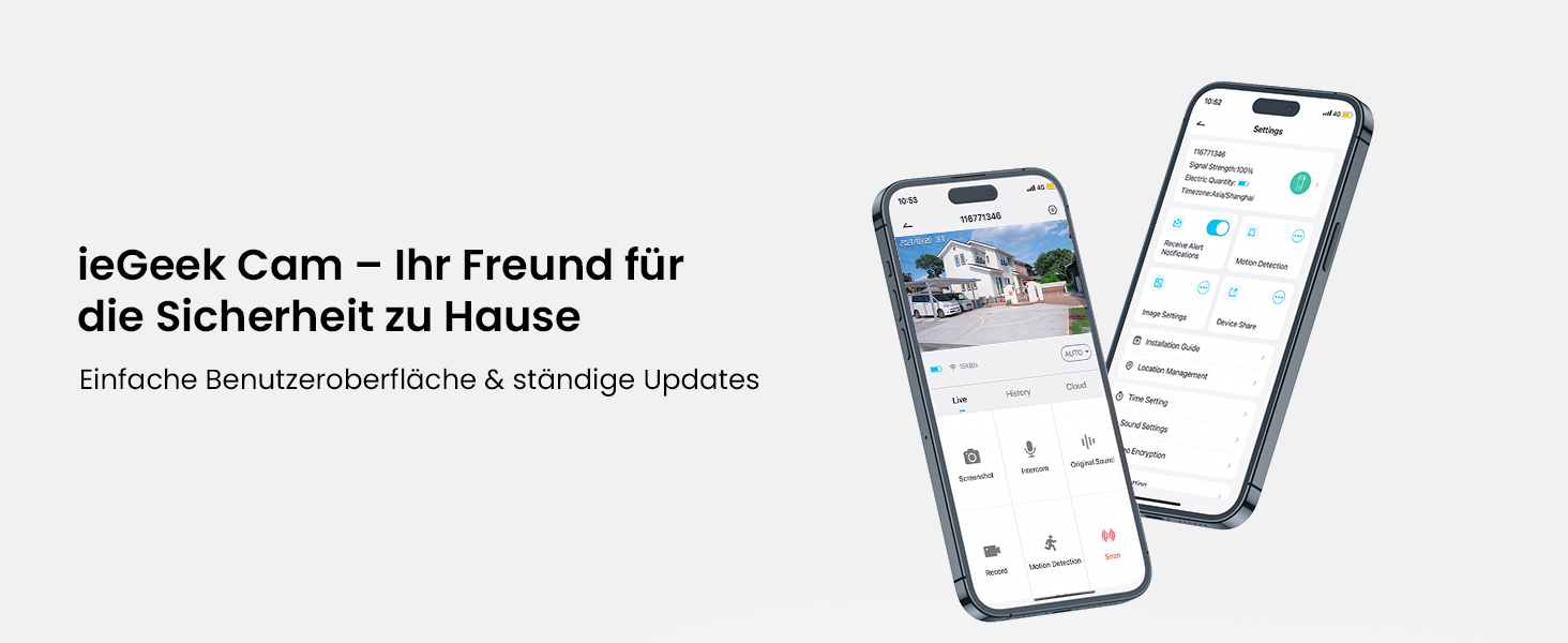 Відеодзвінок ieGeek 2K з камерою: бездротовий, водонепроникний (IP66), AI-розпізнавання руху, нічне бачення, без підписки, сумісний з Alexa, Wi-Fi 2.4GHz, з внутрішнім дзвінком (білий/сірий)