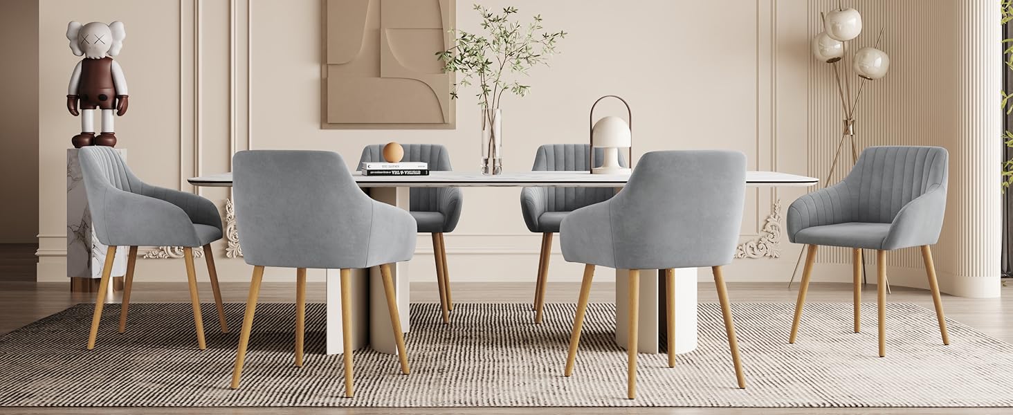 Комплект з 4-х обідніх стільців з підлокітниками, бежевий, з дерев'яними ніжками, з м'яким сидінням, для кухні та вітальні