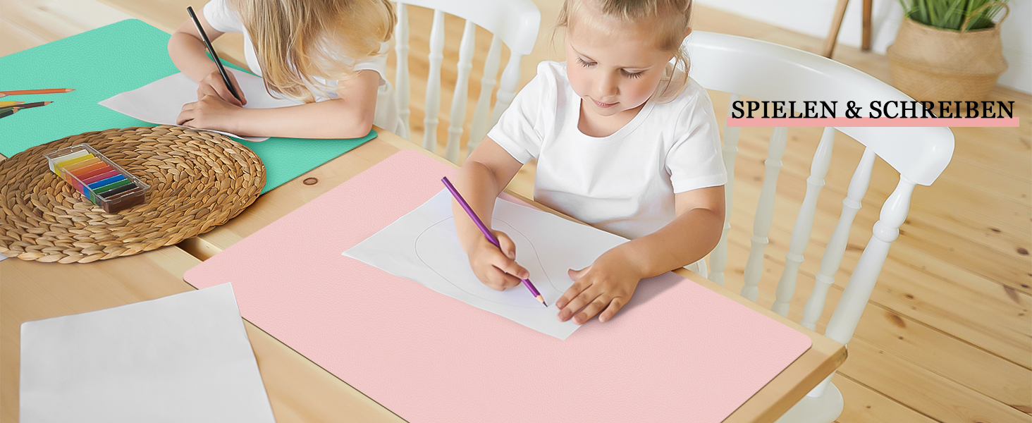 Килимок на стіл Niviy з екошкіри XXL (120x60 см), водонепроникний килимок для миші та захисна підкладка для офісу та дому, бежевий