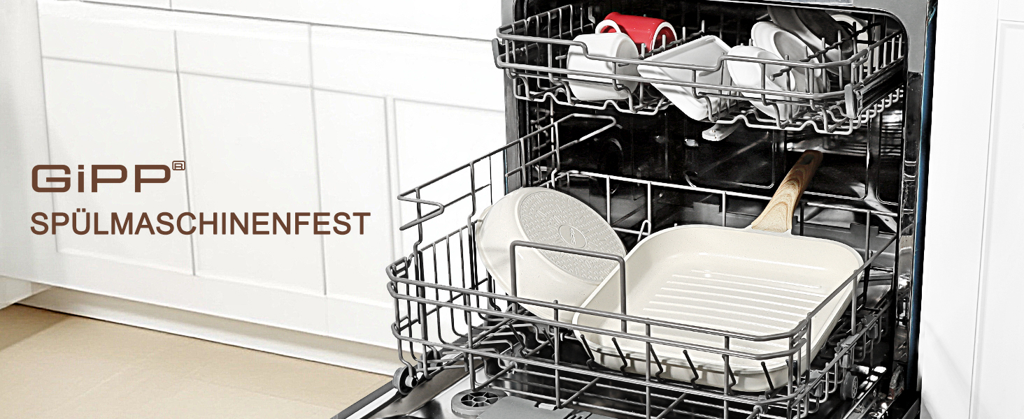 Сковорода-гриль GiPP 28x28 см, для стейків, індукційна, з алюмінію з гранітною антипригарним покриттям, без PFOA, для всіх типів плит, легко миється, біла