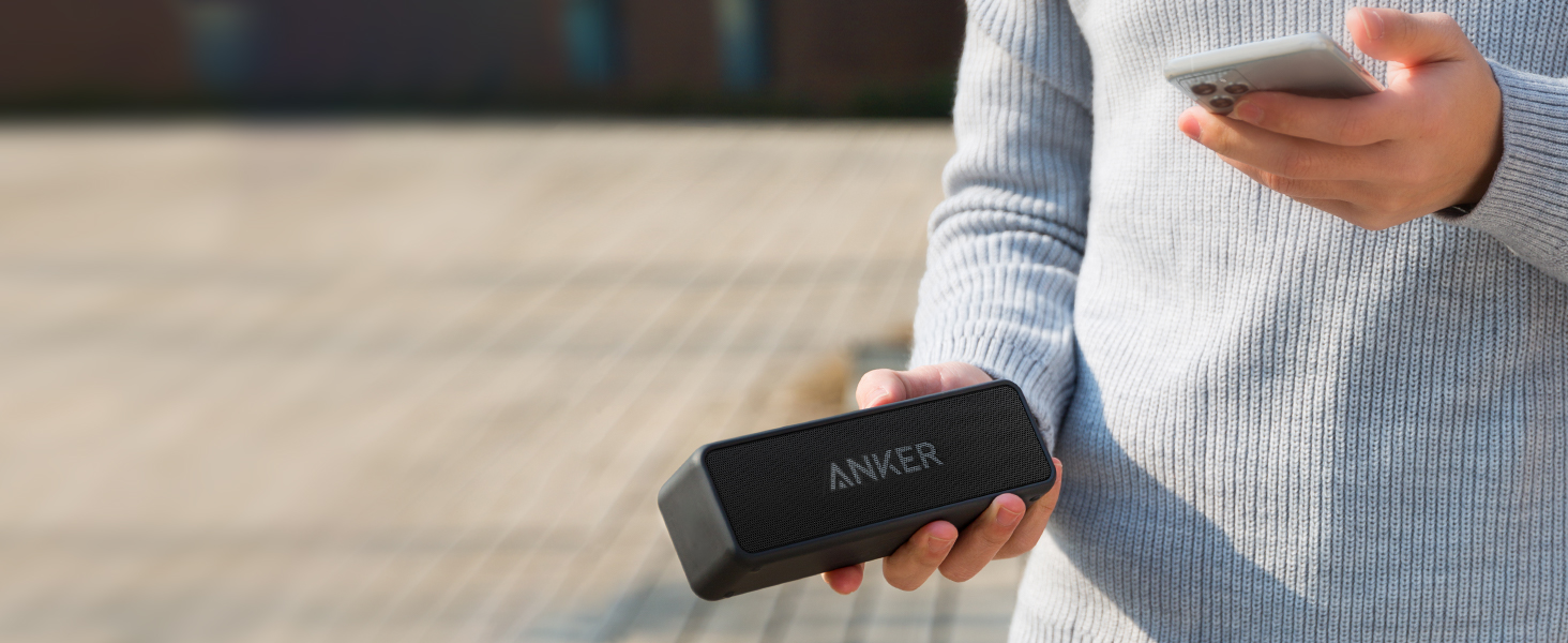 Портативна Bluetooth колонка Anker SoundCore 2 - потужний звук, глибокий бас, 24 години роботи, водонепроникність IPX7, для iPhone, Galaxy та інших пристроїв (Чорний)
