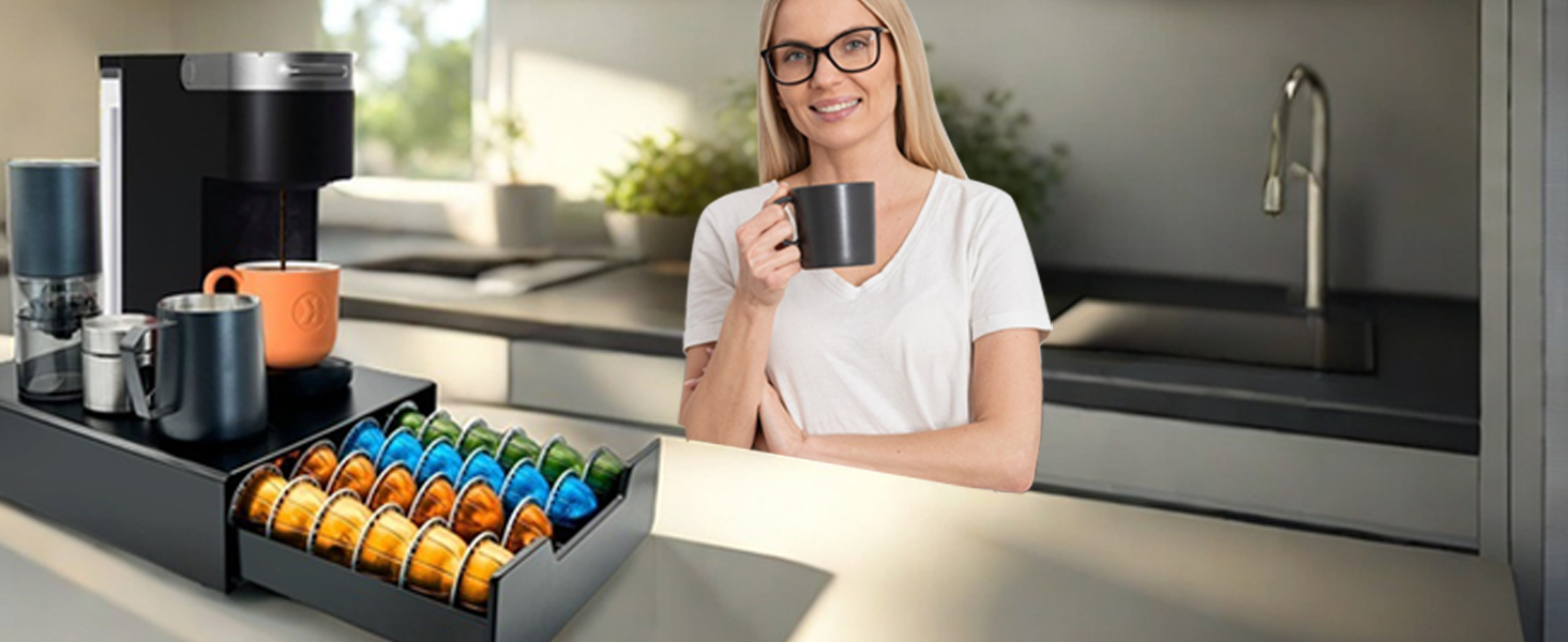 Організатор для капсул кави Nespresso Vertuo та Dolce Gusto, вміщує до 40 капсул