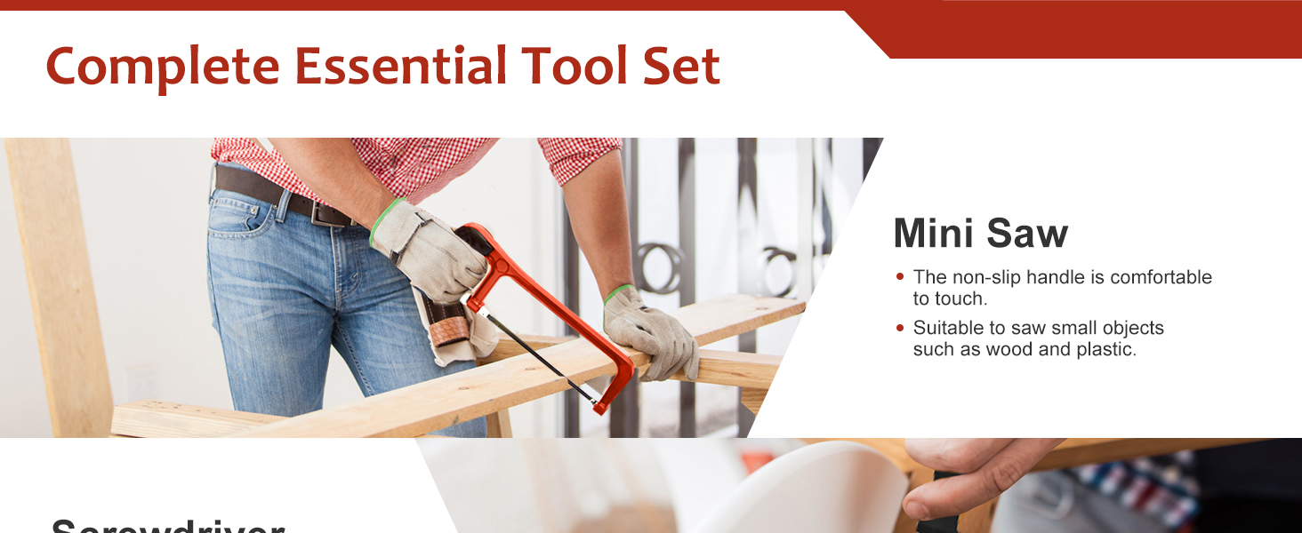 Набір інструментів Sundpey 148 предметів у кейсі: універсальний набір для дому з викруткою-тріскачкою, шестигранниками, плоскогубцями та тестером напруги для чоловіків і жінок (червоний)