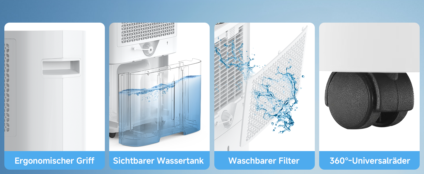 Електричний осушувач повітря з таймером, фільтром та блокуванням від дітей, 25L