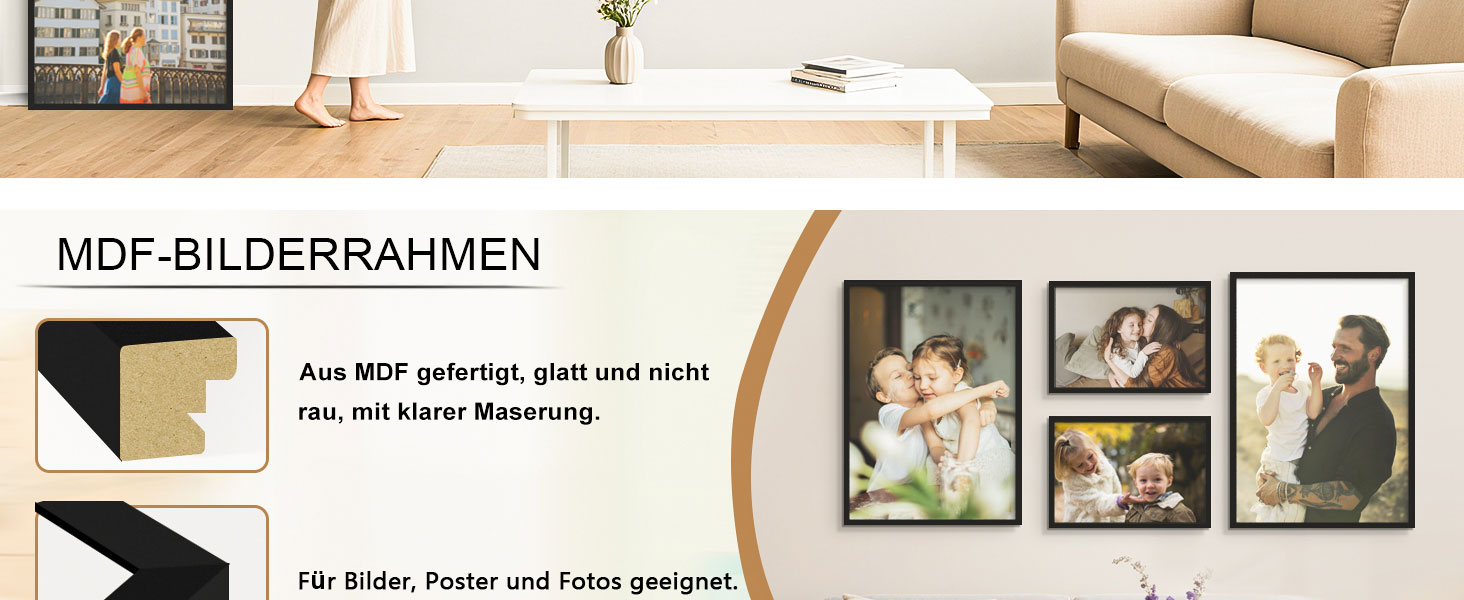 Набір фоторамок 50x70 см (3 шт.) Чорні, дерев'яні рамки для фото, картин, постерів 50х70 см