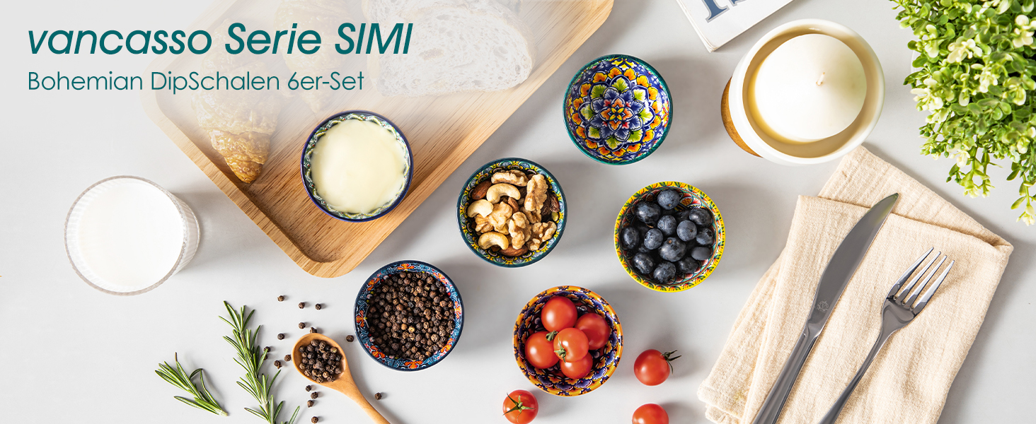 Набір кавових чашок Vancasso 6 шт. SIMI, 360 мл, порцеляна, чайний сервіз на 6 осіб (6 салатників)