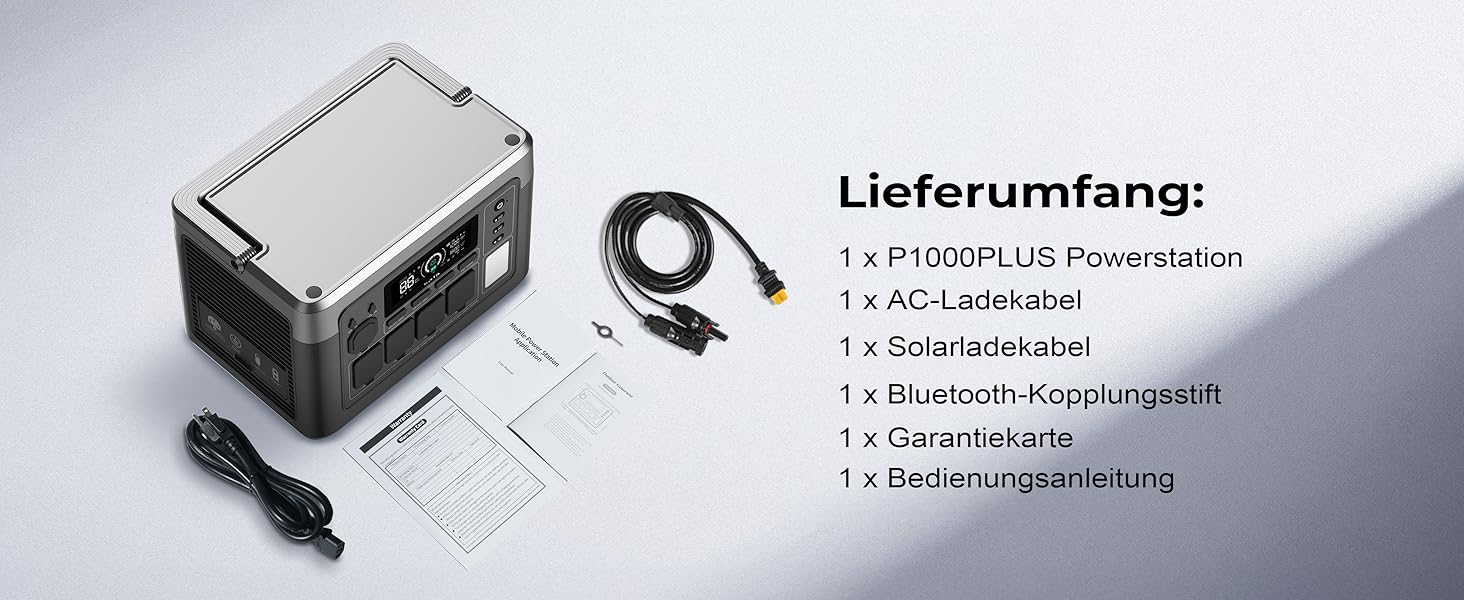 Портативна електростанція OUKITEL P1000 Plus: 1800W, 1024Wh LiFePO4, сонячний генератор для кемпінгу та резервного живлення