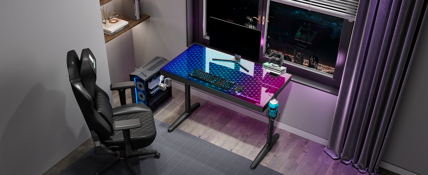 Ігровий стіл EUREKA ERGONOMIC RGB 110 см з підсвічуванням, 110 x 60 см