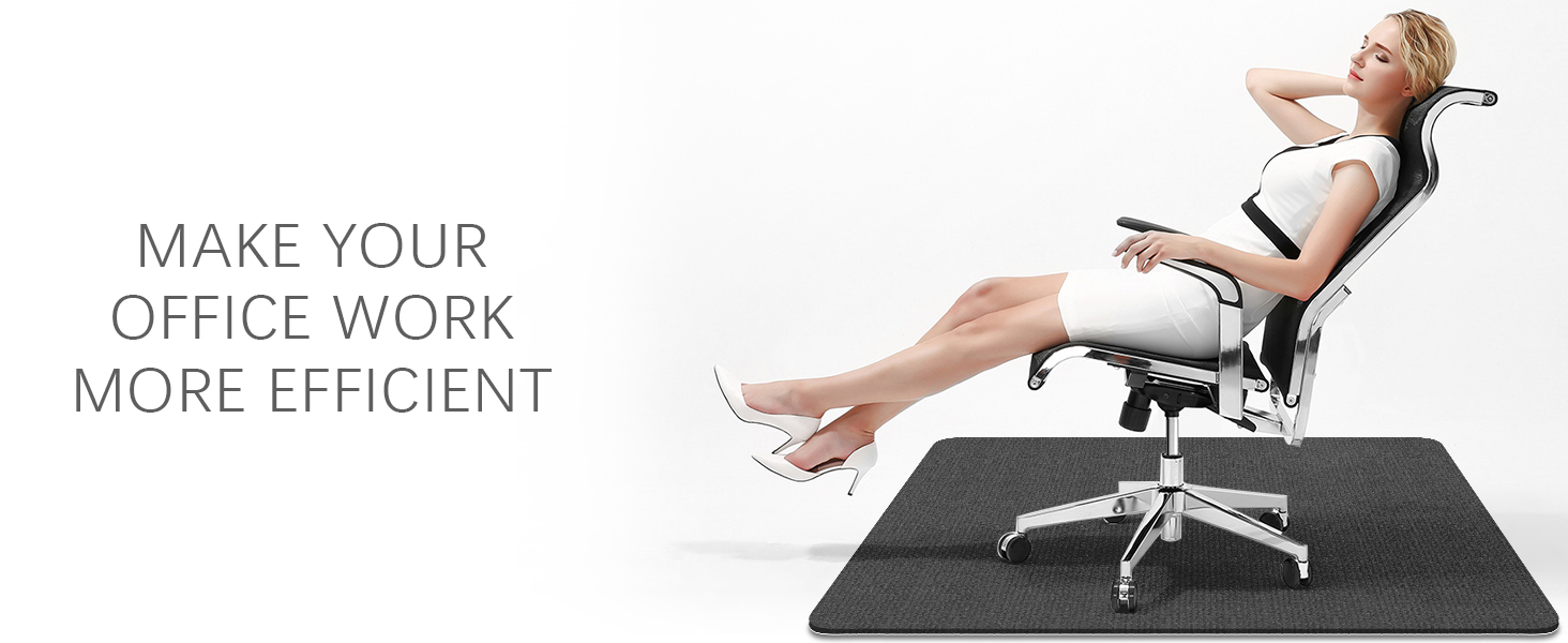 Килимок під стілець | 90x140 см | Захист для підлоги | Килимок для офісного стільця | Чорний