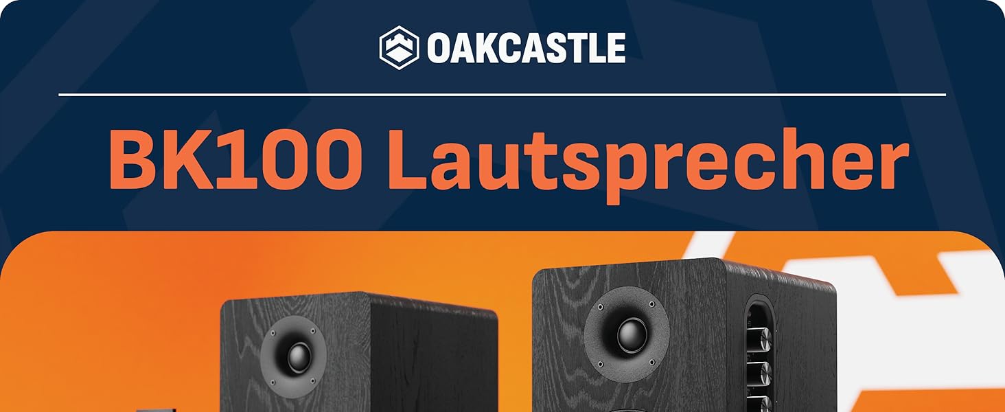 Акустична система Oakcastle BK100 Bluetooth 5.4, 60 Вт 2.0 полочні HiFi колонки для телевізора з HDMI ARC та ПК для геймінгу, з пультом керування (Чорний)
