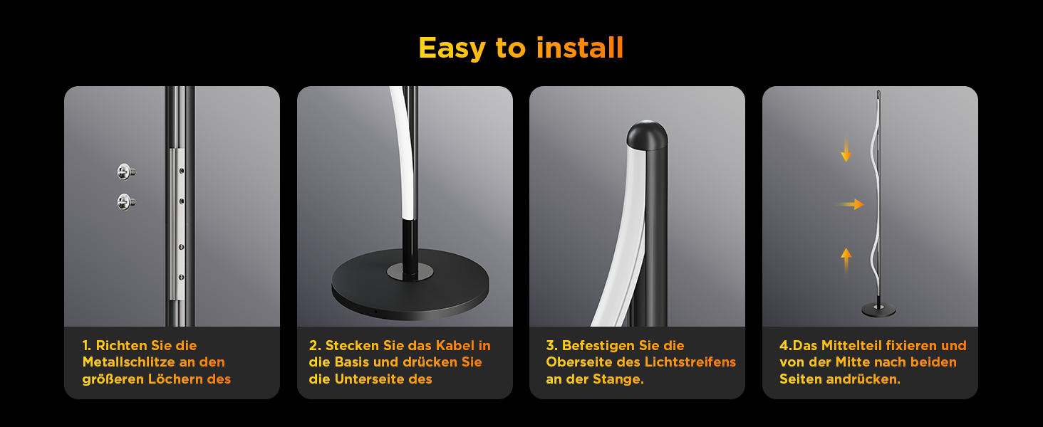 Govee RGBIC LED Торшер WiFi, Димування, Alexa/Matter, 16 млн кольорів, 85 режимів, Музичний режим, DIY, Чорний