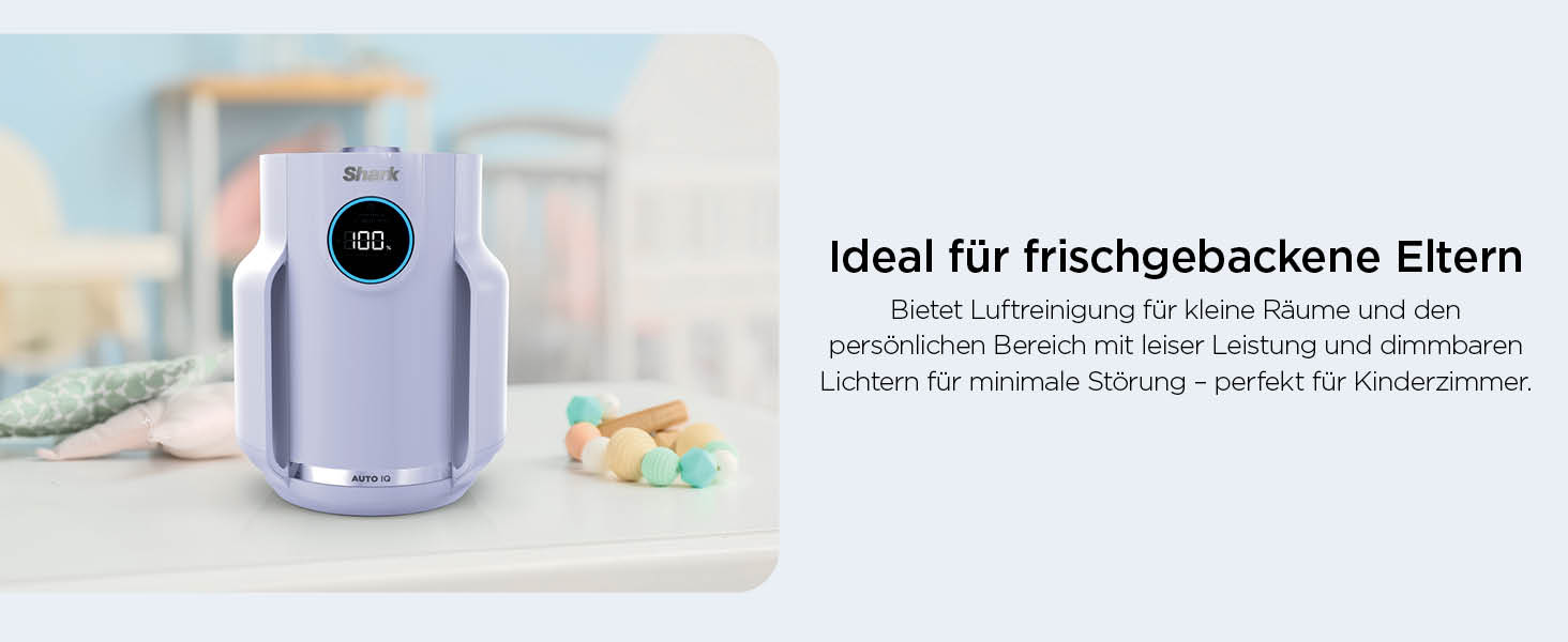 Повітряний фільтр Shark NeverChange HP150EU: для кімнат до 60 м², HEPA-фільтр на 5 років, 99,97% від алергенів, авто-режим, тиха робота, LED-дисплей, білий