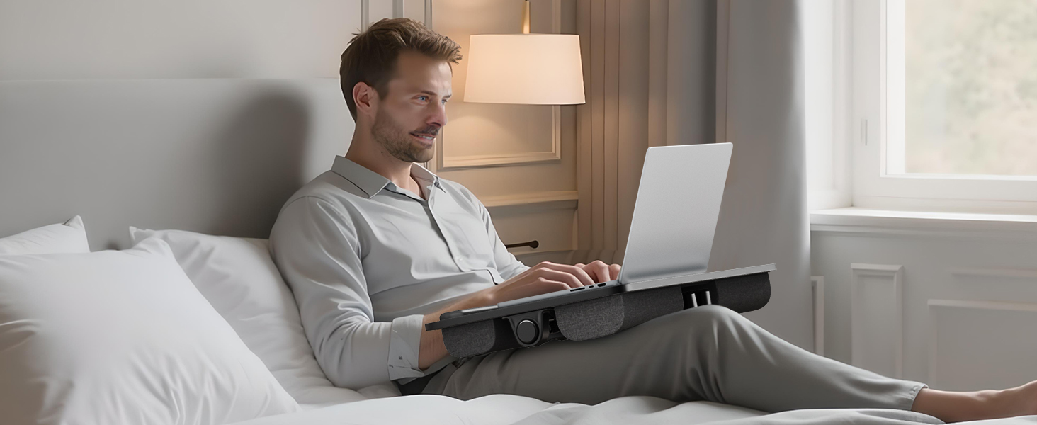 Стіл для ноутбука PUTORSEN - регульована висота та кут нахилу, 58 x 37 см, чорний