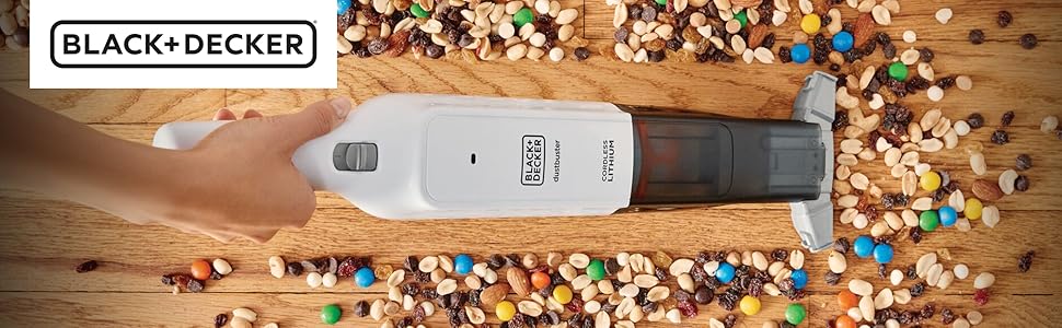 Акумуляторний ручний пилосос BlackDecker Dustbuster Slim HLVC315B11 (12 В, 1,5 Агод, без мішка та бездротовий, з вбудованою всмоктувальним насадкою розміру XXL, включаючи зарядну станцію, щілинну насадку та щітку для м'яких меблів)