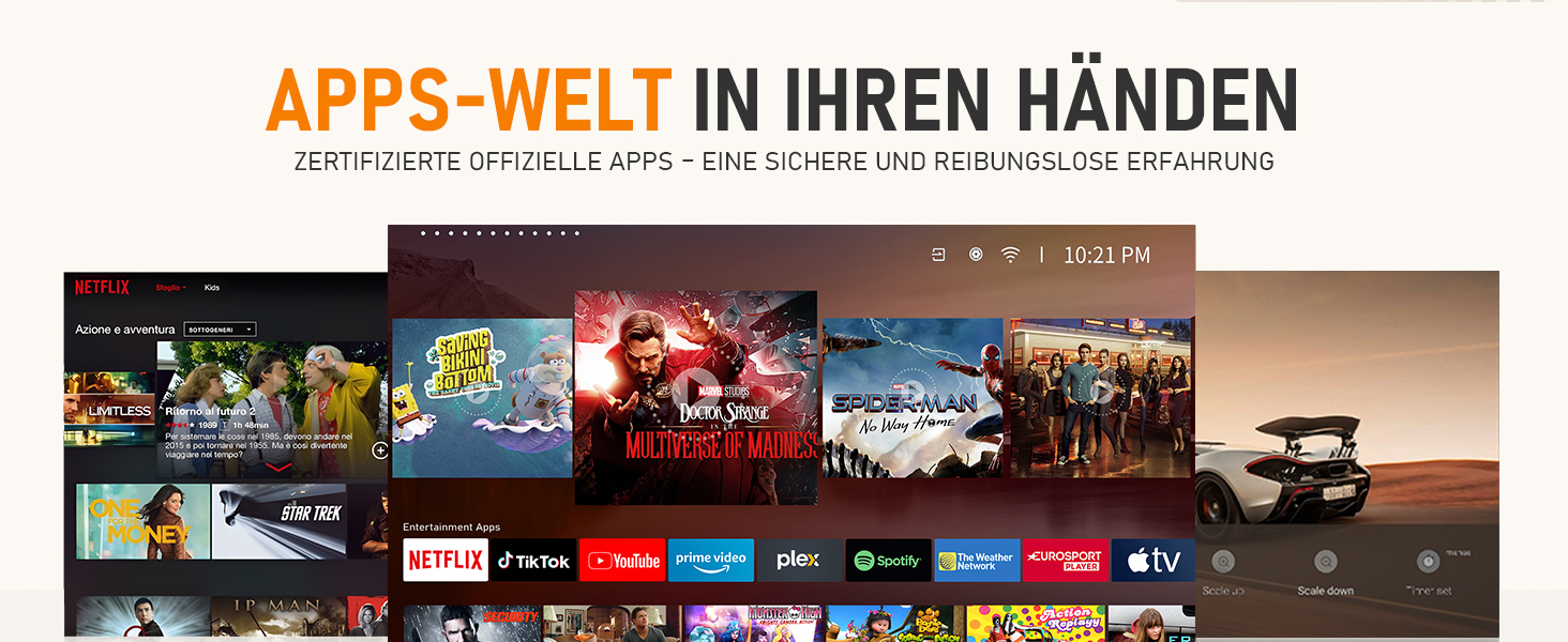 Міні проєктор Smart Beamer A-27000L: Full HD 1080P, WiFi6, Bluetooth, Netflix, 4K, Автофокус, для дому та на вулицю