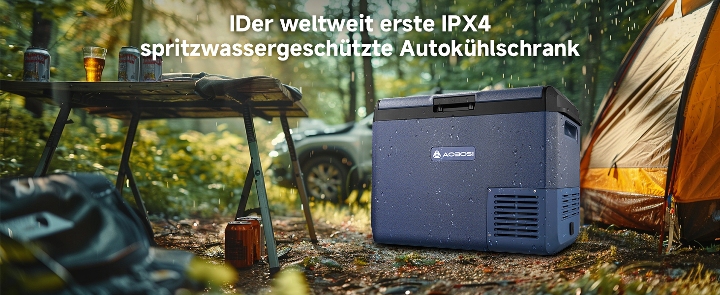 Автомобільний холодильник AAOBOSI 50л: Електричний компресорний кулер IPX4, -20°C/+20°C для авто, вантажівки, кемпінгу, подорожей