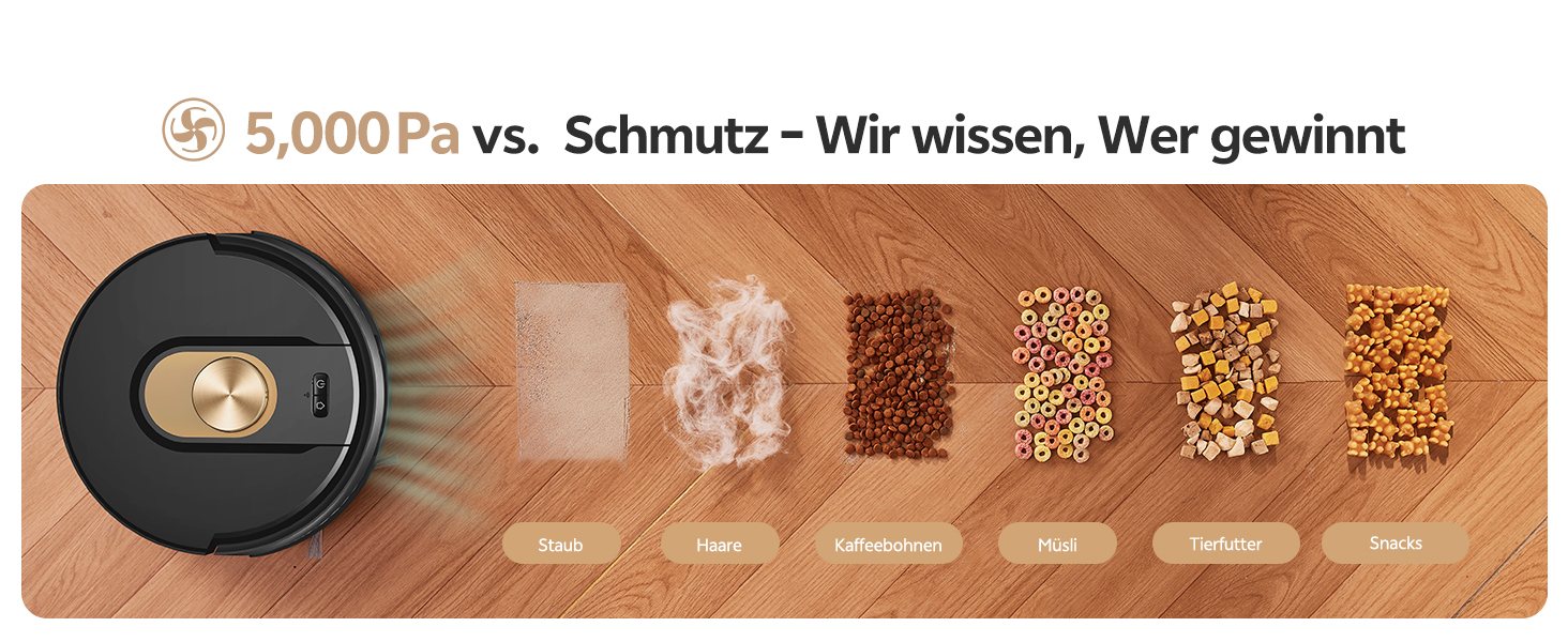 Робот-пилосос Vexilar W9 з функцією миття підлоги, 5000Pa, LiDAR навігація, тихий (50 dB), 150 хв роботи, 15 зон заборони, 5 карт, керування через додаток, пультом та голосовим асистентом