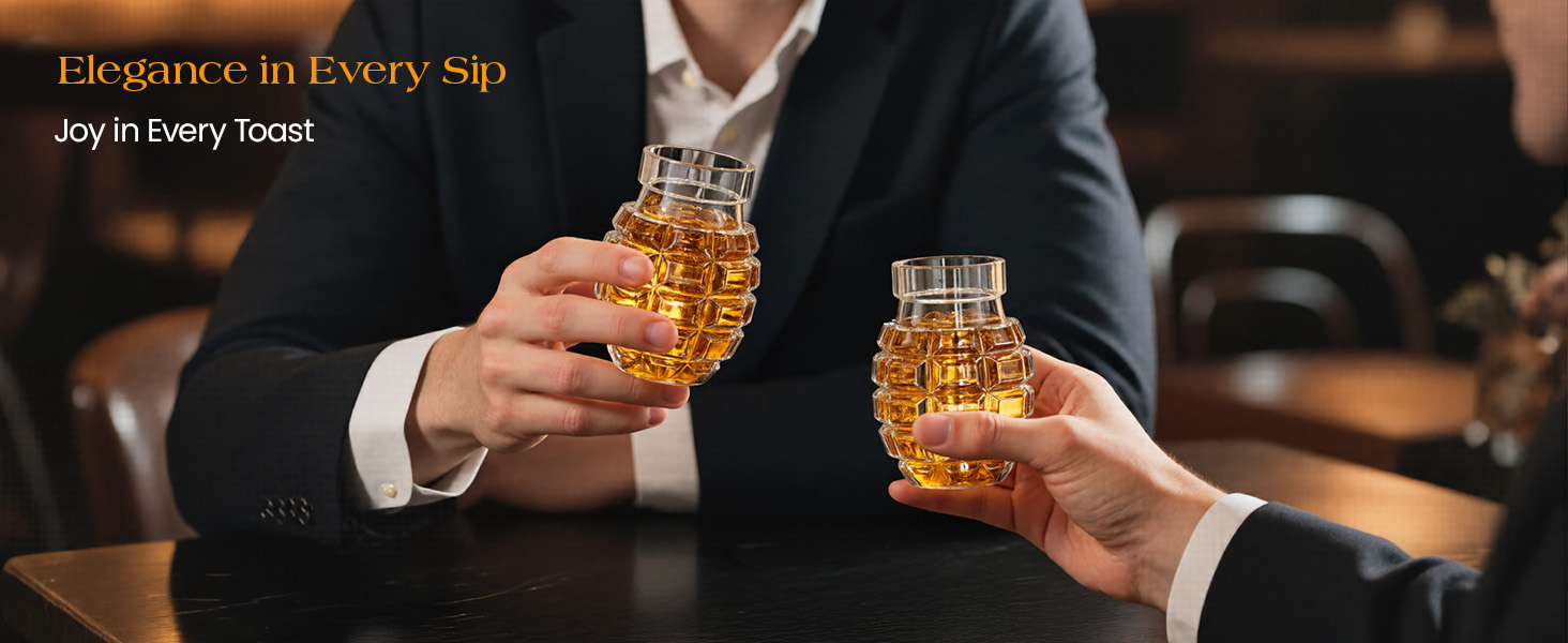 Набір для віскі Kollea з декальком та келихом у формі гранати, подарунок для чоловіків, батька, друга, військових, прозорий