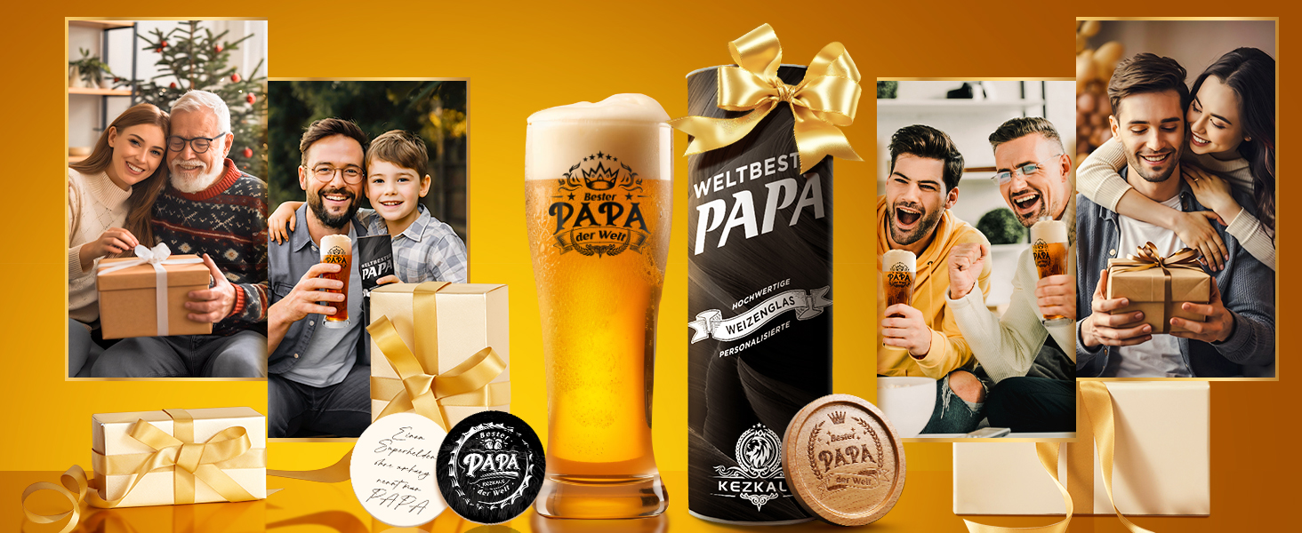 Пивний келих Weizenbier KEZKALS 0.5л з гравіюванням, подарунок татові на День батька, Валютен День, Великдень. Персоналізований келих для пива