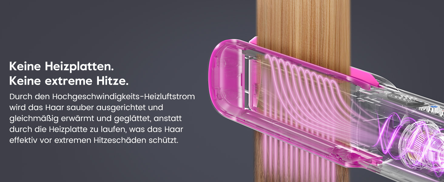 slopehill Air Haarglätter 2026 - Іонний випрямляч для волосся з повітряним потоком 1300W (Срібний)