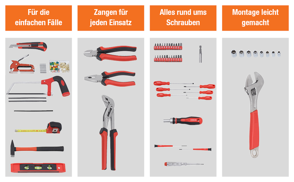 Набір інструментів Meister 60 предметів у кейсі - універсальний набір для дому та майстра, повний комплект інструментів 8973630