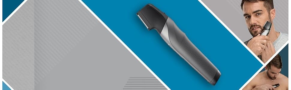 Акумуляторний тример для тіла Panasonic i-Shaper для чоловіків, сталеві леза, 20 налаштувань довжини, набір 4-в-1 з насадками та чохлом, чорний