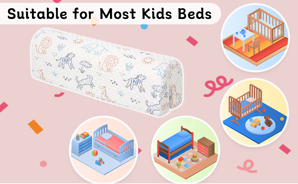 Захист для ліжечка HAVARGO для дітей, бортик-пом'якшувач на раму ліжка 70 см, білий, знімний чохол