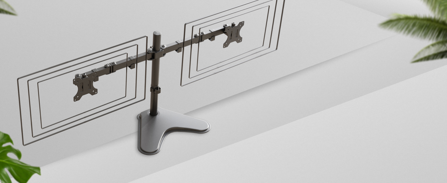 Підставка для монітора RICOO на 2 монітори, Dual Monitor Arm, TS3811, для 17-27 дюймів, PC Gaming, стіл