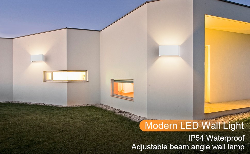 Стіна з зовнішнім підсвічуванням Klighten з LED лампою G9 (18W, 3000K), регульований кут променя, IP54, антрацит/білий