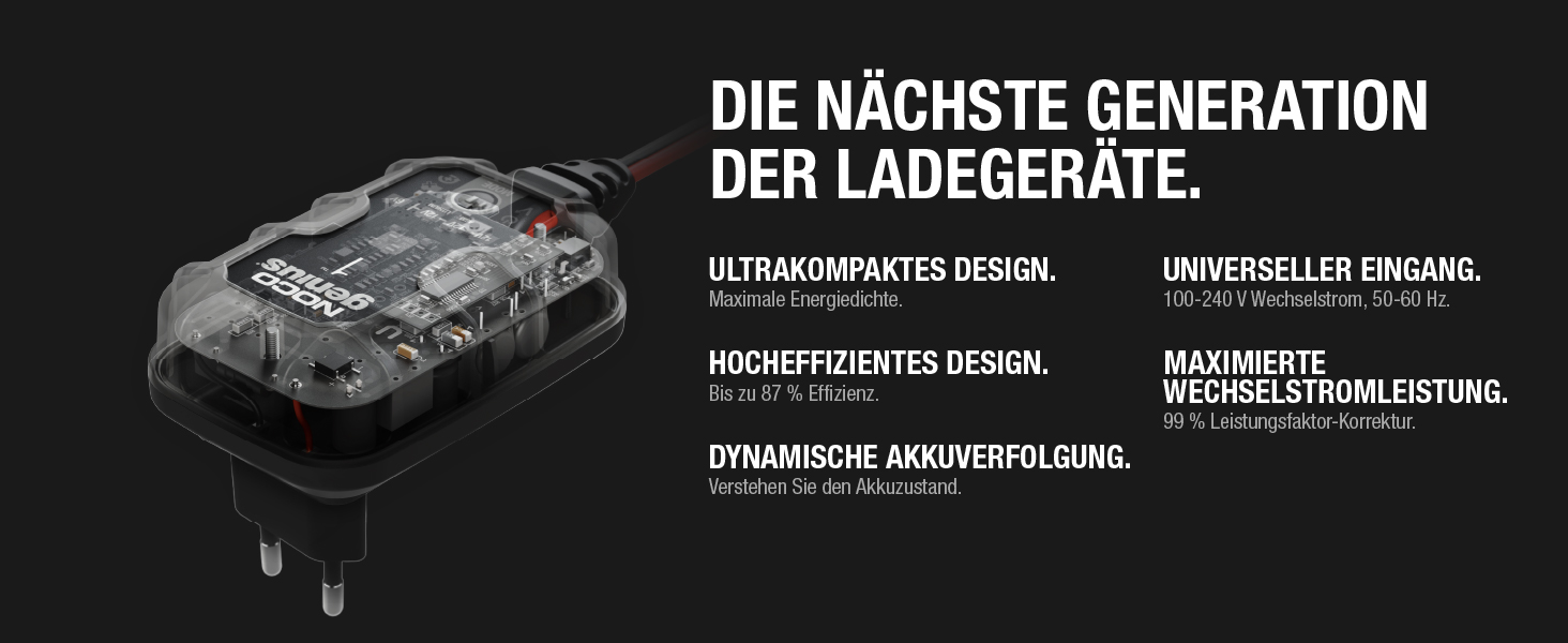 NOCO Genius1: Інтелектуальне зарядне пристрій для акумуляторів 1A 6V/12V - Автоматичний зарядний пристрій, десульфатор з захистом від перезаряду та температурною компенсацією – Для свинцево-кислотних та літієвих акумуляторів
