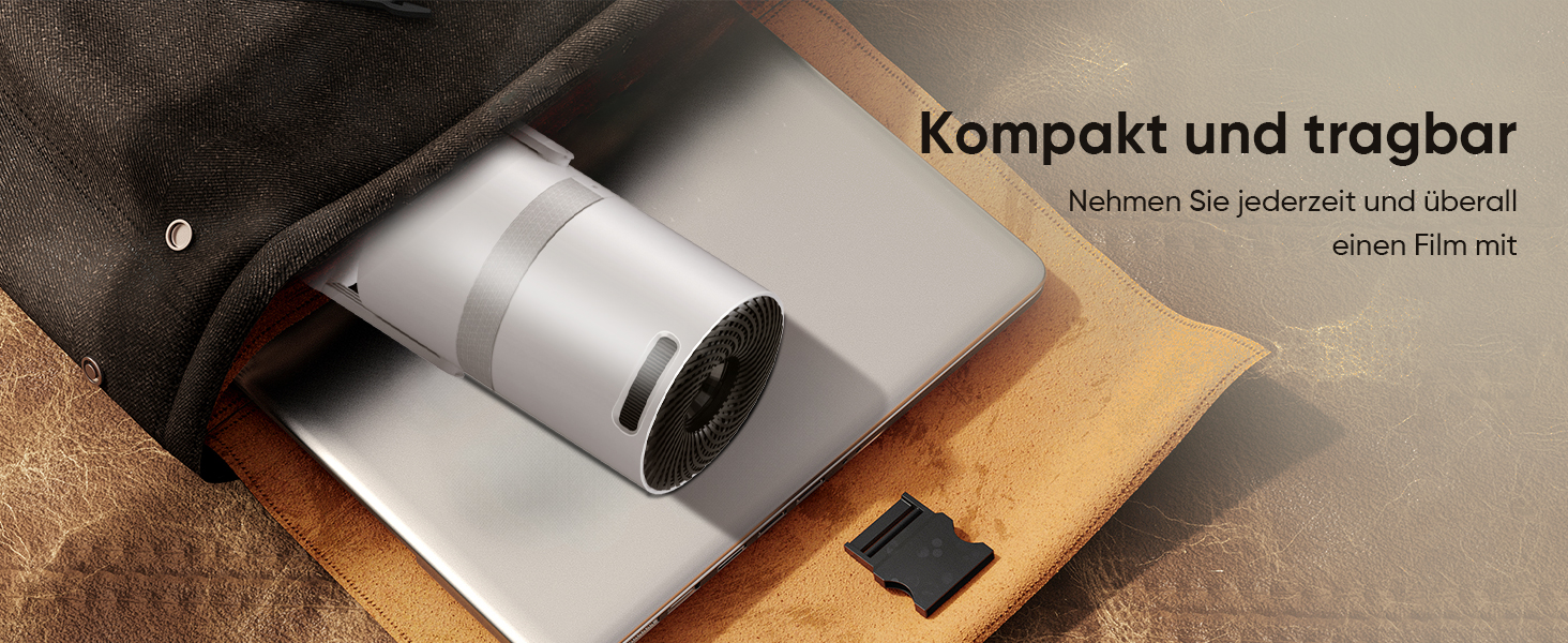 Міні-проектор Smart Beamer з Android OS, WiFi 6 та Bluetooth, Full HD 1080P, поворот на 210°, автокоррекція трапеції та 50% зум для дому та вулиці