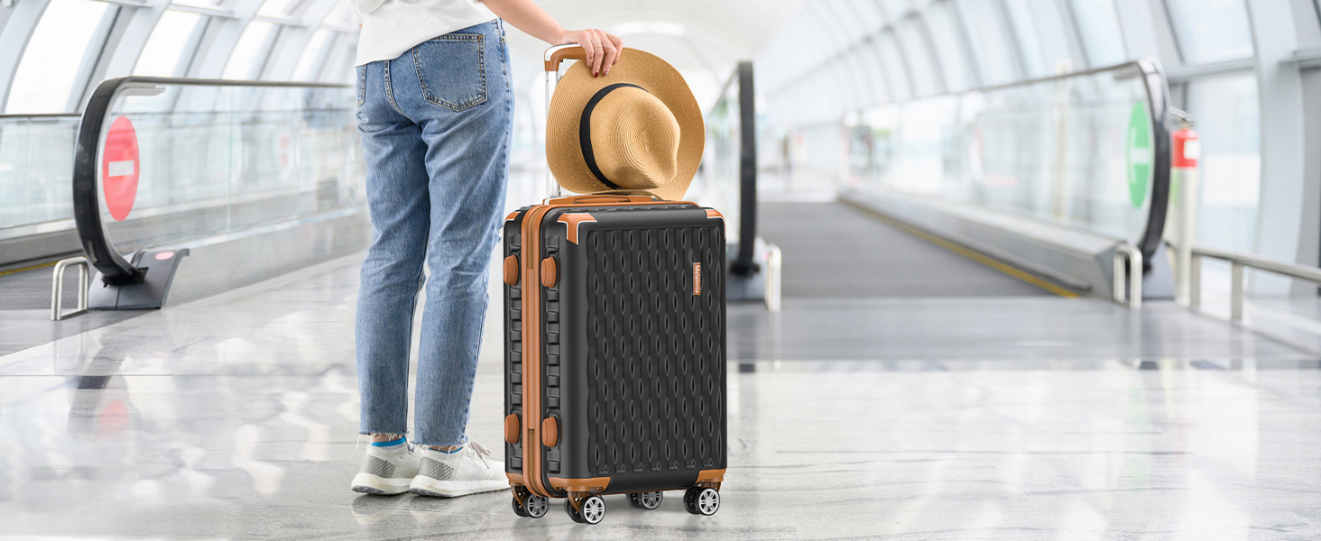 Набір валіз Melalenia 3 шт. з жорсткою обшивкою, чорний (M 53см + L 63см + XL 73см), з TSA замком та 4 колесами