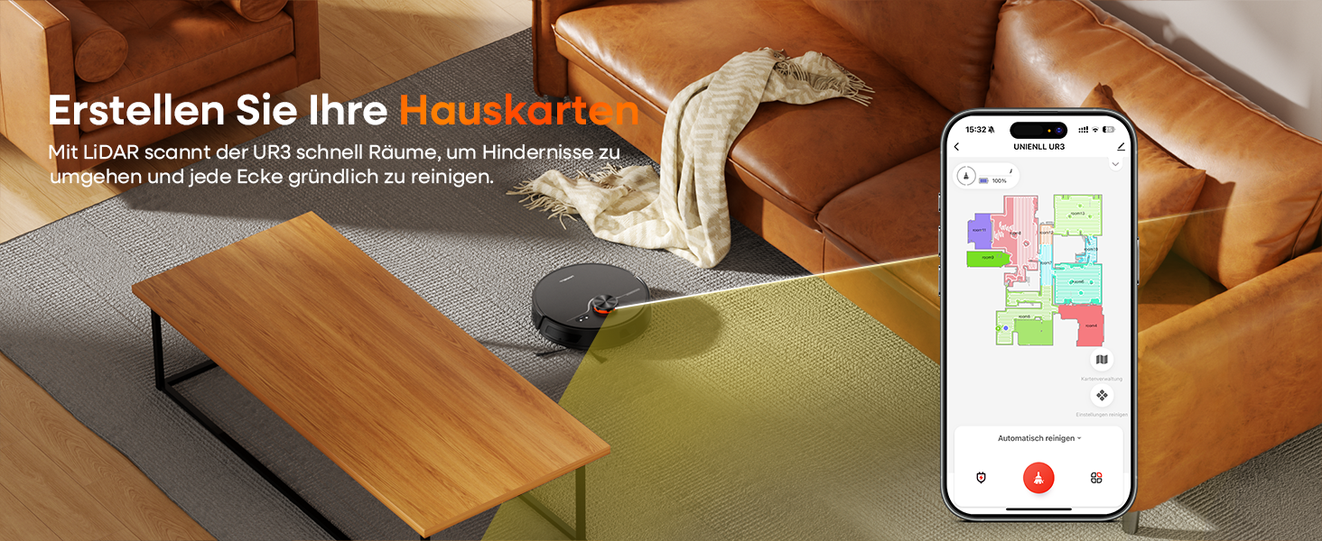 Робот-пилосос з функцією миття 5000Pa, потужний робот-пилосос з базою для самостійного очищення 3.5L, час роботи до 180 хвилин, навігація LiDAR, для збору шерсті тварин та прибирання килимів, керування через додаток, чорний