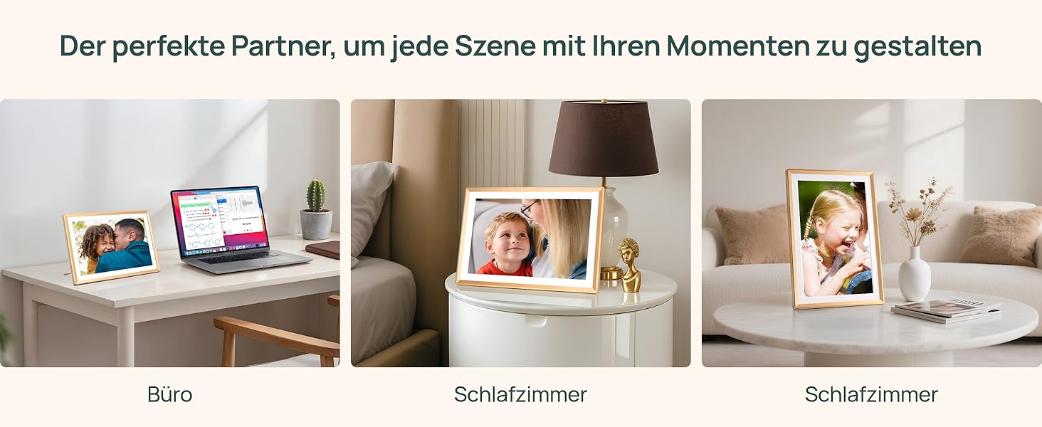 ARZOPA D10: Металевий цифровий рамка для фото 10.1' з хмарним сховищем, сенсорний екран HD, без підписки, для обміну фото та відео, індивідуальна привітальна картка - D10 Gold
