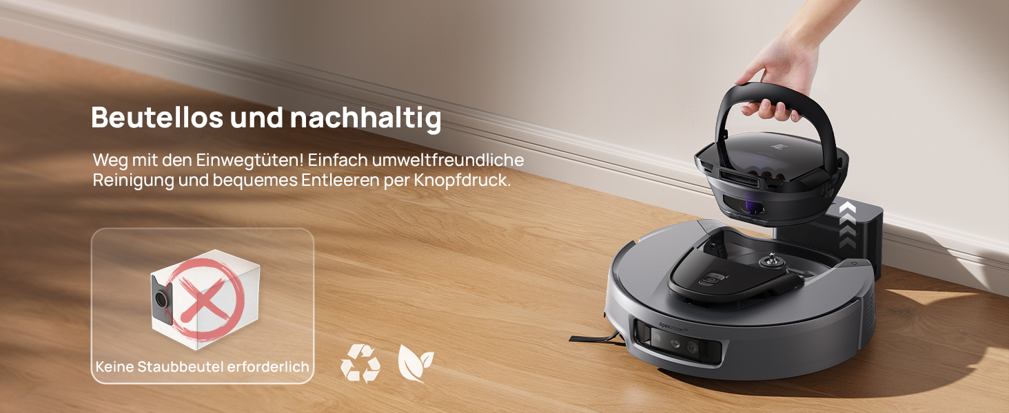 Робот-пилосос 3i G10+ з функцією миття підлоги, автоматичним компакттором сміття, потужністю всмоктування 18000 Па, вбудованою бічною щіткою та миючим мопом, інтелектуальною навігацією та уникненням перешкод за допомогою ШІ