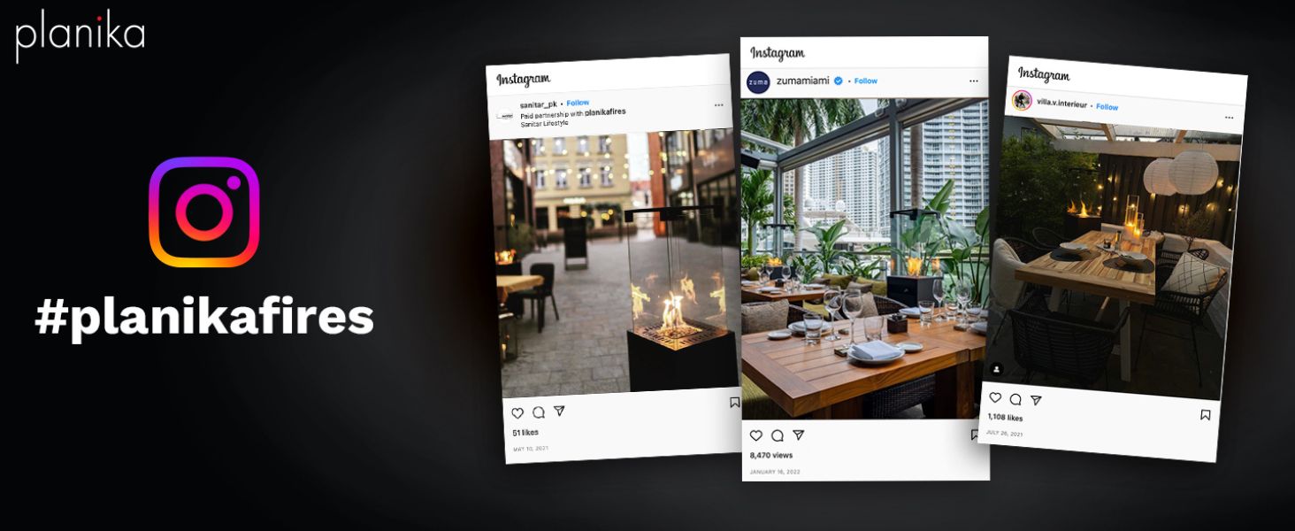 Газовий обігрівач Planika Faro – 8kW, чорний, для тераси та саду, з кришкою, 36 x 36 x 150 см (Газовий балон не входить у комплект)