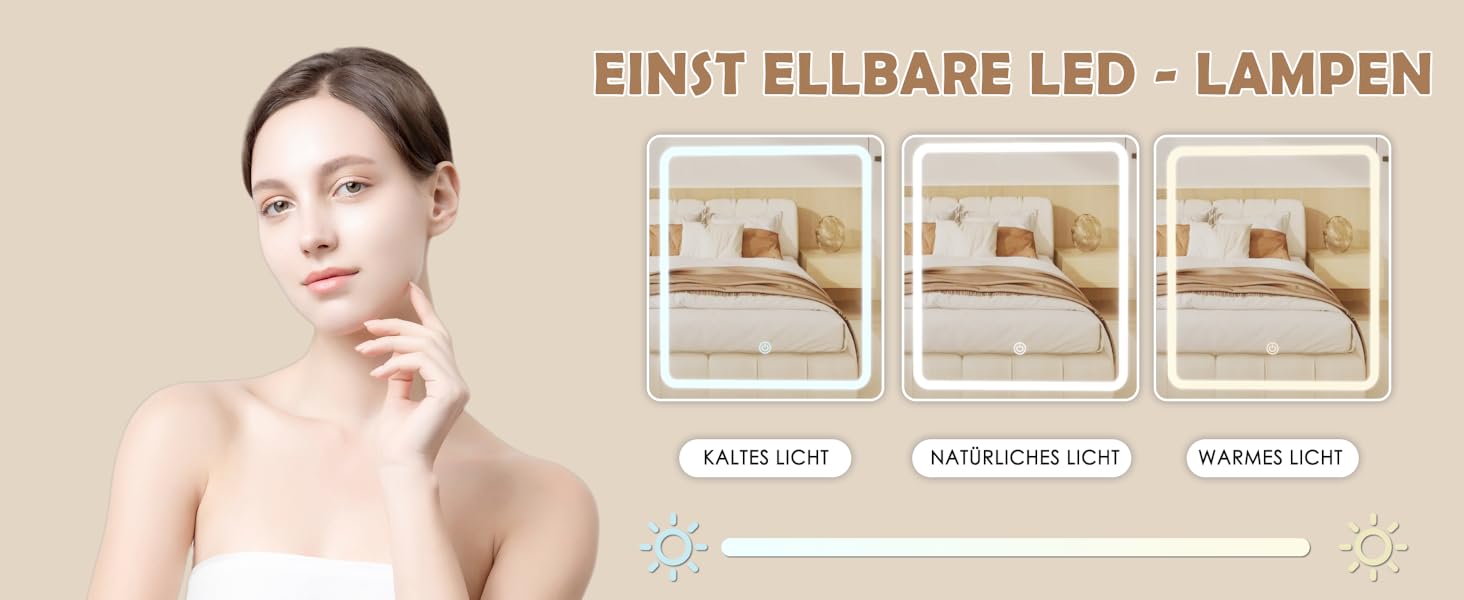 Дзеркало для макіяжу JUMMICO з LED-підсвічуванням, регульована яскравість та колірна температура, органайзер, туалетний столик з ящиками та регульованими полицями, 110x40x140 см