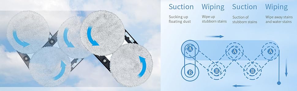 Робот для миття вікон автоматичний з розпилювачем води, 5600 Па, з захистом від падіння, дистанційне керування, для вікон та скла, 220V