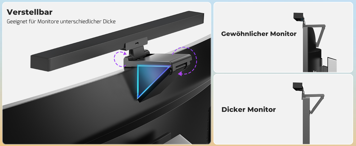 LED лампа для комп'ютера USB, світлодіодна стрічка для монітора, сенсорна настільна лампа з пам'яттю та регулюванням яскравості, 5 колірних температур, для дому та офісу, сучасний дизайн