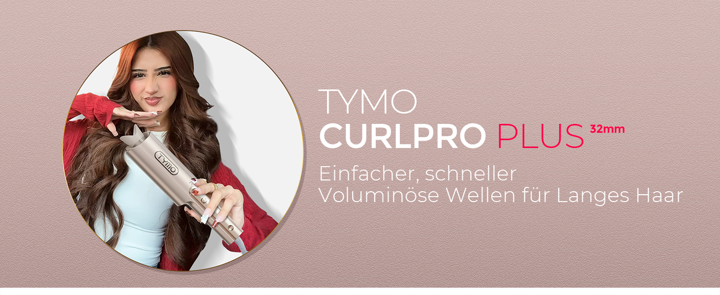 Автоматичний локшик TYMO Curlpro Plus 32 мм: великі локони, пляжні хвилі, анти-опік