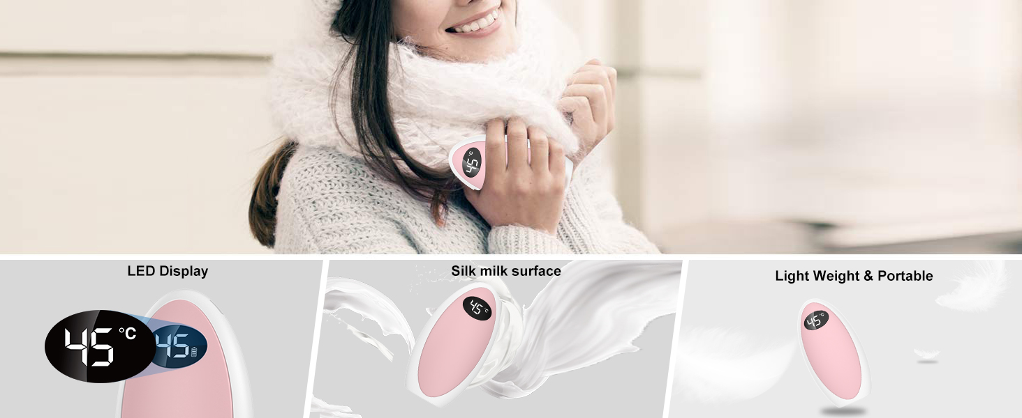 Електричний грілка для рук Powerbank 5200mAh, USB, для кемпінгу, катання на лижах, подарунок (Рожевий)