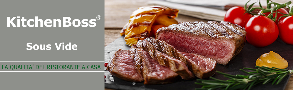 Sous Vide Roner KitchenBoss: Професійний термоциркулятор для кухні з низькою температурою, Slow Cooker, IPX7, водонепроникний, таймер з сенсорним екраном, сріблястий