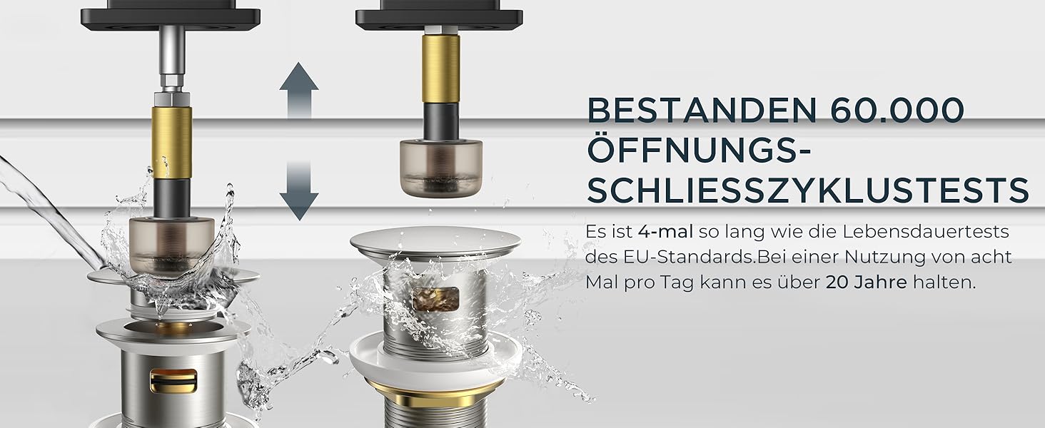 Змішувач для ванної кімнати Forious, водоспад, одноручний, хром, висота виливу 80 мм, економія води та енергії