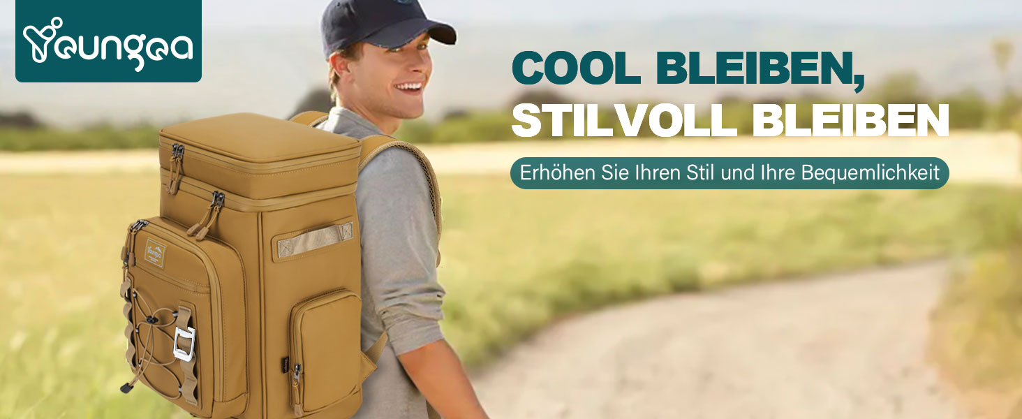 Рюкзак-холодильник 30L, водонепроникний, для пікніка, пляжу, кемпінгу, відпочинку на природі (зелений/жовтий)