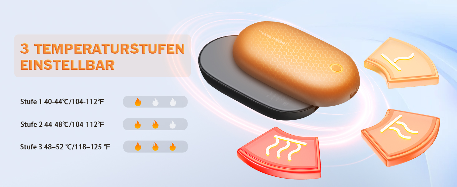 Електричні грілки для рук 2 шт. 5000 mAh, роздільні, з магнітом, швидкий нагрів, багаторазові з шнурком, ультракомпактні для активного відпочинку взимку