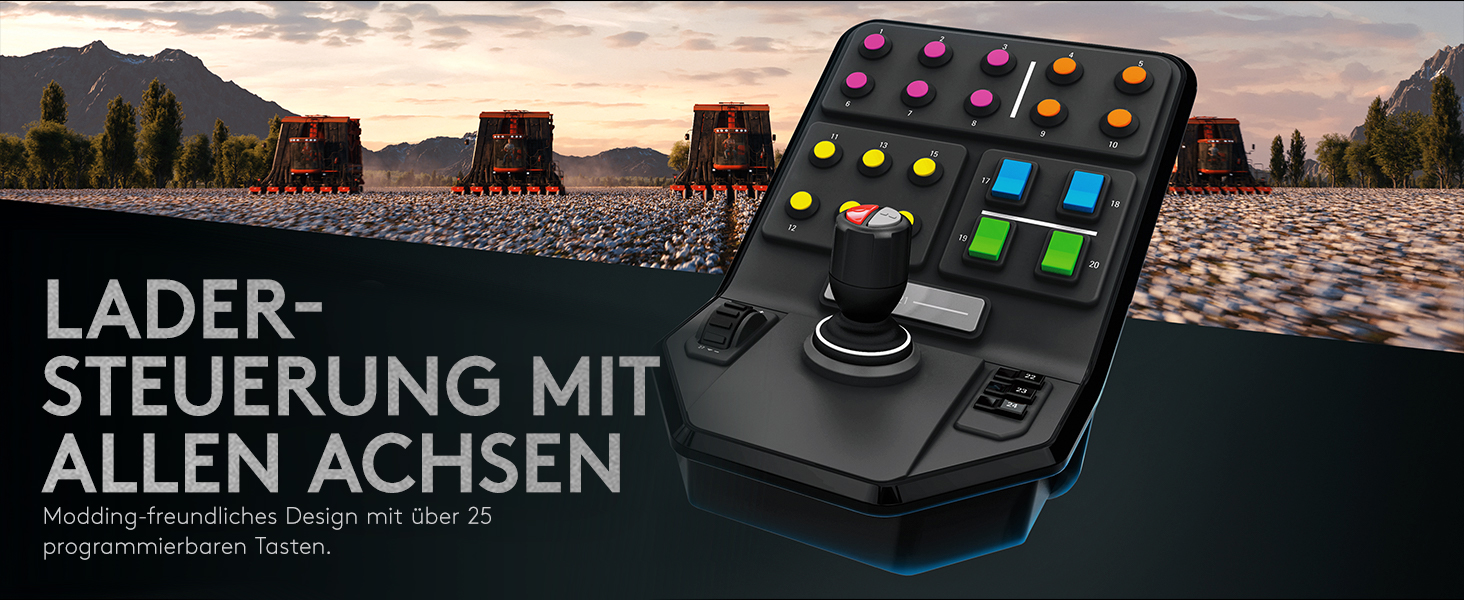 Джойстик Logitech G Saitek Farm Sim Controller для Farming Simulator: кермо, педалі, 38+ кнопок, USB, PC/Mac - Чорний